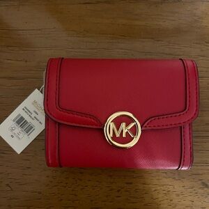 Michael Kors Red Saffiano Leather Wallet